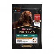 Пауч Purina Pro Plan для взрослых собак миниатюрных и малых пород, кусочки в соусе с говядиной, 85 г
