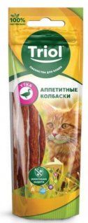 Аппетитные колбаски Triol для кошек из утки, 40 г