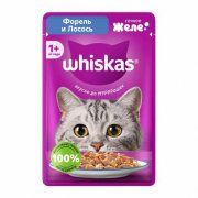 Пауч Whiskas для взрослых кошек, желе с форелью и лососем, 75 г