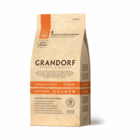 Корм Grandorf Adult Sterilized, низкозерновой, для стерилизованных кошек, индейка с рисом, 2 кг