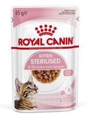 Пауч Royal Canin для стерилизованных котят, кусочки в соусе, KITTEN STERILIZED in GRAVY, 85 г