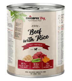 Консервы Chicopee Adult для взрослых собак, Говядина с рисом и овощами, 800 г