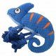Игрушка Хамелеон плюш с канатиками и пищалкой для собак, синяя, 26 см