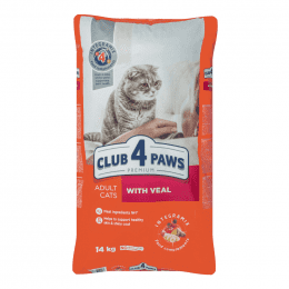 Корм Club 4 Paws премиум, для взрослых кошек, с телятиной 14 кг