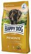 Корм Happy Dog беззерновой для собак высокой активности с чувствительным пищеварением с уткой и морской рыбой, Piemonte 23,5/14, 4 кг