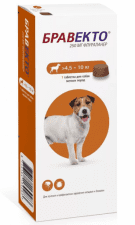 Таблетка Bravecto от блох и клещей для собак от 4,5 до 10 кг, 1 таблетка, 250 мг