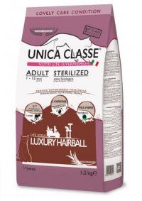 Корм Unica Classe Adult Sterilized Hairball для стерилизованных кошек, выведение шерсти из организма, ягненок, 1,5 кг