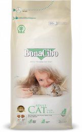 Корм BonaCibo Super Premium, для взрослых кошек всех пород, со вкусом ягнёнка и риса, 2 кг