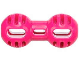 Игрушка Гантель для собак, резина, розовая, 14,5 см