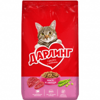 Корм Дарлинг для взрослых кошек, мясо и овощи, 1,75 кг
