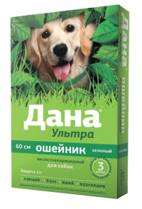 Ошейник Дана Ультра для собак от блох и клещей, зеленый, 60см