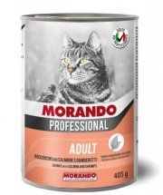 Консерва Morando gatto для кошек, кусочки в соусе с креветками и лососем, 405 г