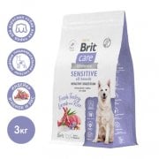 Корм Brit Care для собак всех пород здорового пищеварения, с индейкой и ягненком Dog Adult Sensitive Healthy Digestion, 3 кг