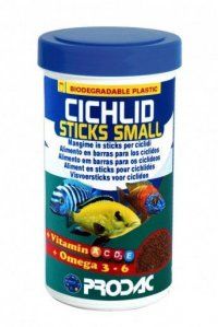 Корм PRODAC для декоративных мелких видов цихлид, CICHLID STICKS SMALL, 250мл, 90г