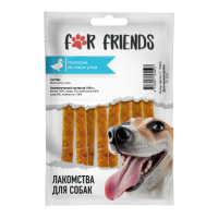 Лакомство For Friends, Полоски для собак, утка, 50 г