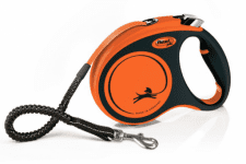 Рулетка Flexi Xtreme M ременная, черно-оранжевая, 5 м