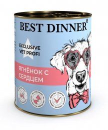 Консерва Best Dinner для собак, Ягненок с сердцем, Gastro Intest Exclusive VET PROFI, 340 г