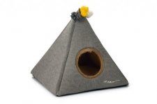 Палатка Piramido для кота, серая 45х45х45 см