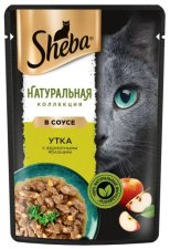 Пауч SHEBA для взрослых кошек с уткой и добавлением яблок, Натуральная коллекция, 75г