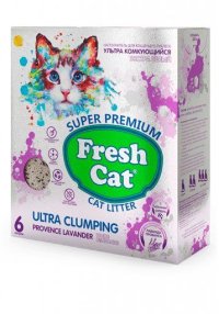 Бентонитовый комкующийся наполнитель с ароматом лаванды, Fresh Cat, 5,16 кг (6 л)