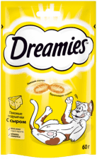 Лакомство Dreamies для взрослых кошек с сыром, 60 г