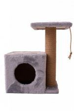 Домик-когтеточка Kogti для кошек многоуровневый, голубой, Боковой, 48х40х32 см