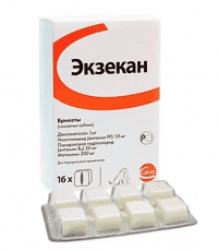 Экзекан, для лечения экзем у собак и кошек, 1 сахарный кубик