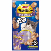 Лакомство INABA запеченые трубочки для кошек, с тунцом Магуро и курицей, ЧУРУ БИ, 3 штх10 г