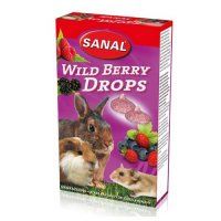 Лакомство Sanal для грызунов, дропсы с дикими ягодами, 45 г
