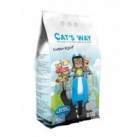 Бентонитовый комкующийся наполнитель Cats Way, без запаха с активированным углём, Carbon Effect, 8,5 кг (10 л)