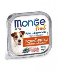 Консерва Monge Dog Fruit для собак,с индейкой с черникой, 100 г