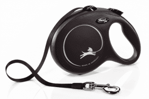 Рулетка Flexi New Classic L ременная, черная, 8 м