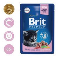 Пауч Brit Premium для котят, рыба в соусе, 85 г
