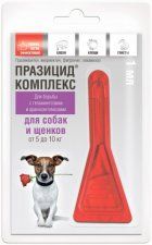 Капли на холку Празицид-комплекс для собак и щенков от 5 кг до 10 кг, 1 мл