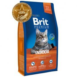 Корм Brit Premium Cat Indoor для кошек домашнего содержания, курица и печень, 1,5 кг