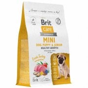 Корм Brit Care для щенков и молодых собак мини пород с индейкой, Healthy Growth, 400 г