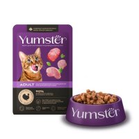 Пауч Yumster для взрослых кошек, мясные кусочки с индейкой в соусе, 85 г