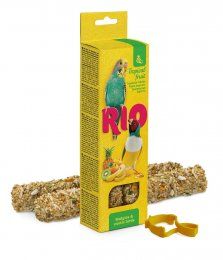 Палочки RIO для волнистых попугаев и экзотических птиц с тропическими фруктами, 2х40 г