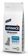 Корм Advance Sterilized для стерилизованных кошек, с индейкой, 15 кг