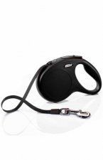 Поводок-рулетка "Flexi", "BLACK DESIGN", ременной, черный, 5м / 50 кг