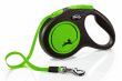 Рулетка Flexi New Neon M ременная, зеленая, 5 м