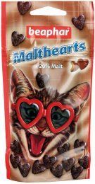 Лакомство Beaphar сердечки Malthearts с мальт-пастой для кошек, 150 шт