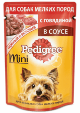 Пауч Pedigree для взрослых собак мелких пород, с говядиной, 85 г