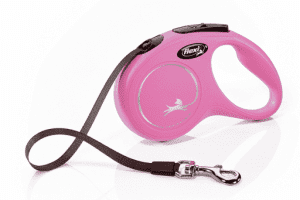 Рулетка Flexi New Classic S ременная, розовая, 5 м