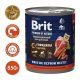 Консерва Brit, для взрослых собак всех пород, с говядиной и печенью, Premium by Nature, 850 гр