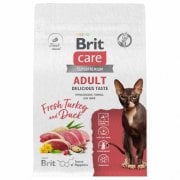 Корм Brit Care для взрослых привередливых кошек, с индейкой и уткой, Cat Delicious Taste, 400 г