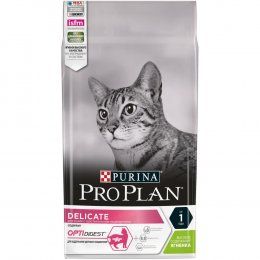 Корм Purina Pro Plan для взрослых кошек с чувствительным пищеварением или особым предпочтением в еде с высоким содержанием ягненка, 1,5 кг