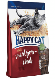 Корм Happy Cat для взрослых кошек с нормальным уровнем активности с баварской говядиной, Adult Voralpen-Rind 32/18, 300 г