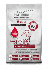 Корм Platinum для взрослых собак, всех пород с чувствительным пищеварением, с ягнёнком и рисом, 5 кг