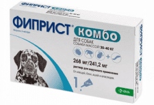 Капли Фиприст Комбо для обработки собак 20-40 кг от внешних паразитов, 2,68 мл